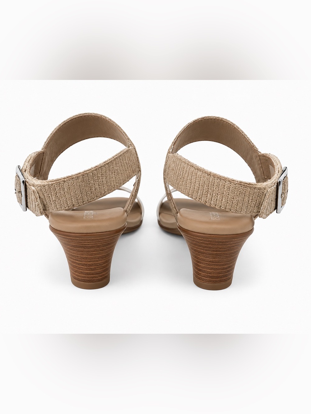 Munro Neutral Two Tone Comfort Sandals Low Heel Ankle Strap 7.5N - Picture 2 of 7